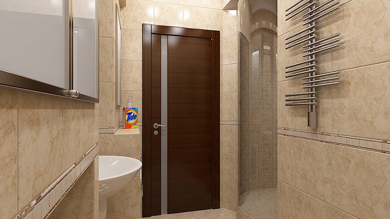 Пример двери из экошпона для ванной комнаты
