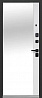 Металлическая дверь Luxor 2МДФ Дуб Вертикаль Зеркало Эмалит белый