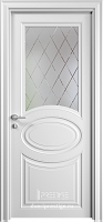 Межкомнатная дверь Престиж Renaissance 6 сатинат белый с гравировкой