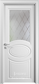 Межкомнатная дверь Престиж Renaissance 6 сатинат белый с гравировкой
