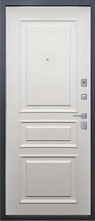 Металлическая дверь Luxor 2мм Букле антрацит Багет Велюр Белый софт