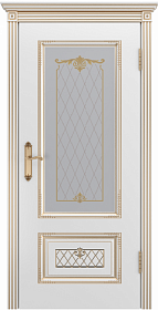 межкомнатная дверь Аккорд белая эмаль патина золото ДО