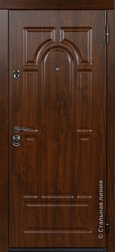Металлическая дверь Стальная линия Магнат (SteelTex, «Дуб тёмный» /SteelTex, «Дуб тёмный»)