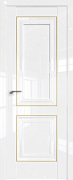 Дверь Белый люкс 27L глухое 2000*800 (190) молдинг золото люкс Krona