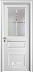 Межкомнатная дверь Престиж Renaissance 3 сатинат белый с гравировкой