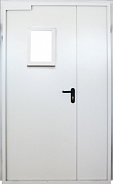Дверь противопожарная двустворчатая EI60 и EIS60 со стеклопакетом 300х400