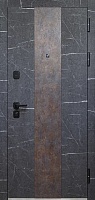 Металлическая дверь Luxor 2МДФ Стоун Рейки Эмалит Белый