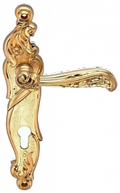 Ручка на планке RIZO S.GOLD (CL) (на планке под ключевой цилиндр, матовое золото)