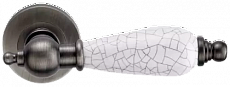 Ручка раздельная REDONDO BL.SILVER (на круглой розетке, керамика кракелюр, чернёное серебро)