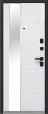 Металлическая дверь Luxor 2МДФ 3D Зеркало Фацет Велюр Белый софт