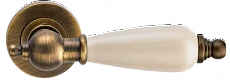 Ручка раздельная REDONDO ANT.COFFEE (на круглой розетке, керамика слоновая кость, кофе)