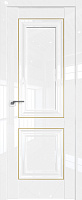 Дверь Белый люкс 27L глухое 2000*800 (190) молдинг золото Krona