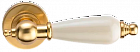 Ручка раздельная REDONDO S. GOLD (на круглой розетке, керамика слоновая кость, матовое золото)