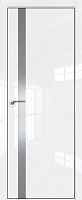 Дверь Белый Люкс  6LK ст.серебро матлак 2000*800 (190) кромка 4 стор. черная ABS Eclipse