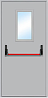 Дверь противопожарная одностворчатая EI60 и EIS60 с системой "Антипаника" и стеклопакетом 300х400