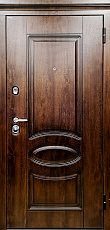 Металлическая дверь  МС 71 /Винорит Дуб темный+патина/Винорит Дуб темный+патина