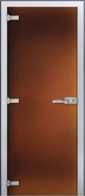 Межкомнатная дверь Maybah со стеклом матовая бронза