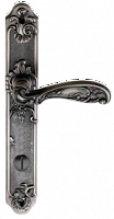 Ручка на планке FLOR BL. SILVER (OL) (на планке с завёрткой, чернёное серебро)