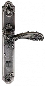 Ручка на планке FLOR BL. SILVER (OL) (на планке с завёрткой, чернёное серебро)