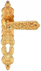 Ручка на планке ARABESCO S.GOLD (CL) (на планке под ключевой цилиндр, матовое золото)