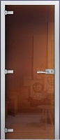 Межкомнатная дверь Maybah со стеклом тонированная бронза
